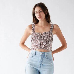 NWOT LA Hearts by PacSun Brown and White Floral Print Corset Tank Top